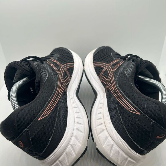 Asics Womens Gel Contend 6 Running Shoes Black 1012A570 Low Top Lace Up 8 - Picture 4 of 7